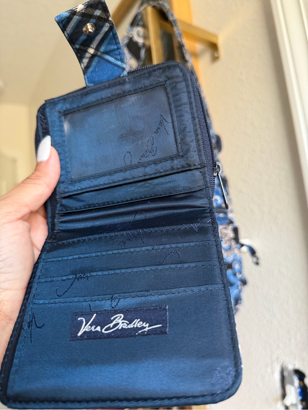 💙 Vera Bradley Blue Paisley Quilted Crossbody Bag Wallet Set - Picture 10 of 17
